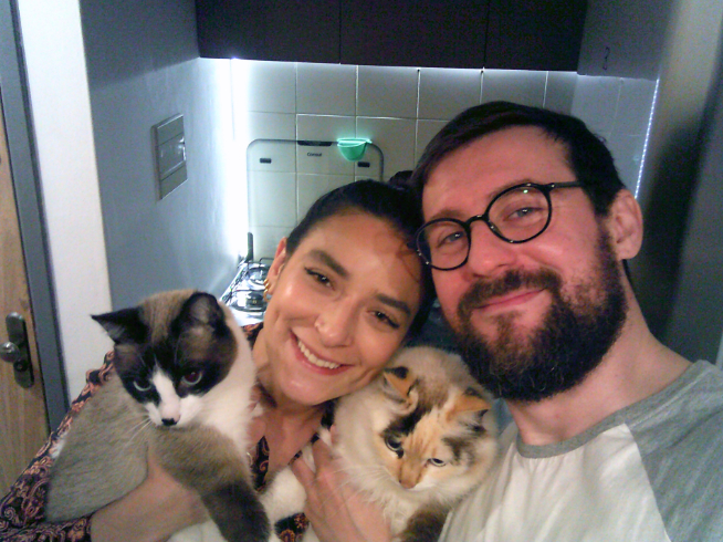 These are my family, who I live with, which is my girlfriend and our ‘two children’. We have two cats.
- Participant, Pelotas