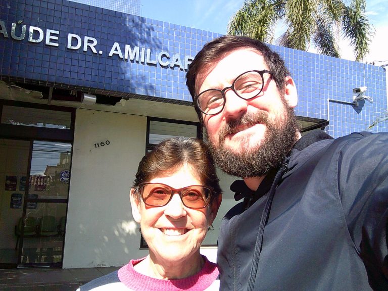 This is another connection I have with the cohort, since my mother works here. So we wanted to take a picture with her, and the one I chose, actually, here in front [of the Epidemiological research center].
- Participant, Pelotas