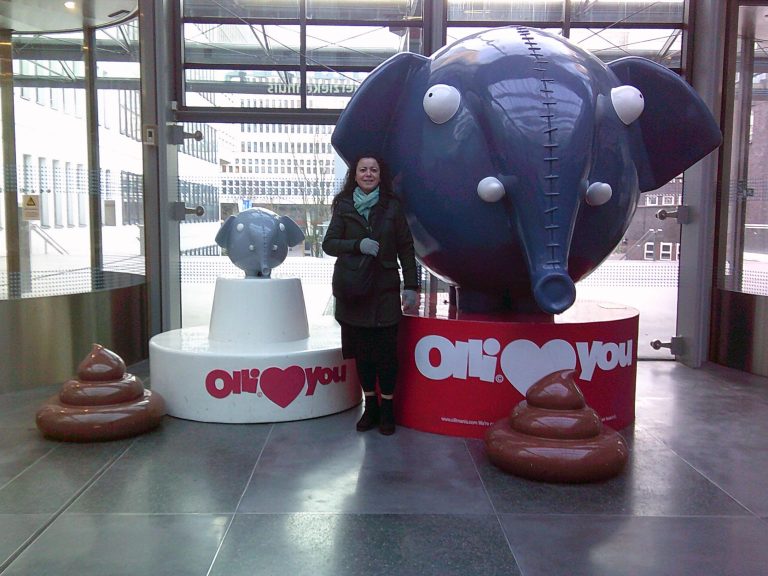Olli, the plastic elephant in the entrance of Erasmus MC, down the hall from Generation R. My kids, whenever we went there, always wanted their picture taken with Olli. But this time I noticed that Olli has a baby with him!
- Mother participant, Rotterdam