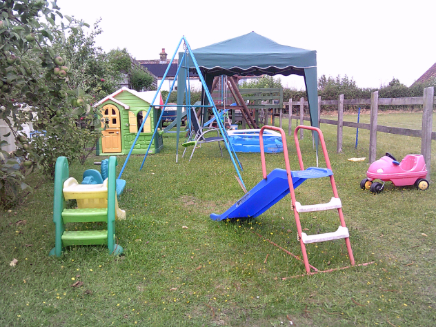 My eldest daughter and her children came last week and we looked at this and it looks like a play area, doesn’t it? It was happy memories of such a lovely time we all had together. The girls, the little ones get on so well together.

Daughter: I think they think that your garden is a play park. They invite their friends to Nan and Grandad’s park… We had a great garden when we were growing up, because we grew up in this house. But this is something else! We get to live it through our children now. Running around that garden. But I just laughed when they’d all gone. And I just thought, yeah, lots of happy memories.

- Mother and Daughter participants, Bristol